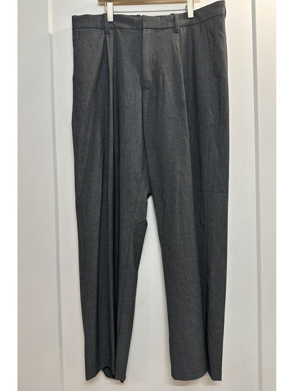 Gap Heather Dark Gray Men’s Pleated Straight Dress Work Office Pants 34x30